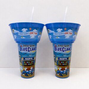 JERSEY SHORE BLUECLAWS (x2) Souvenir Cup Bowl Straw Blue Claws Lakewood MILB